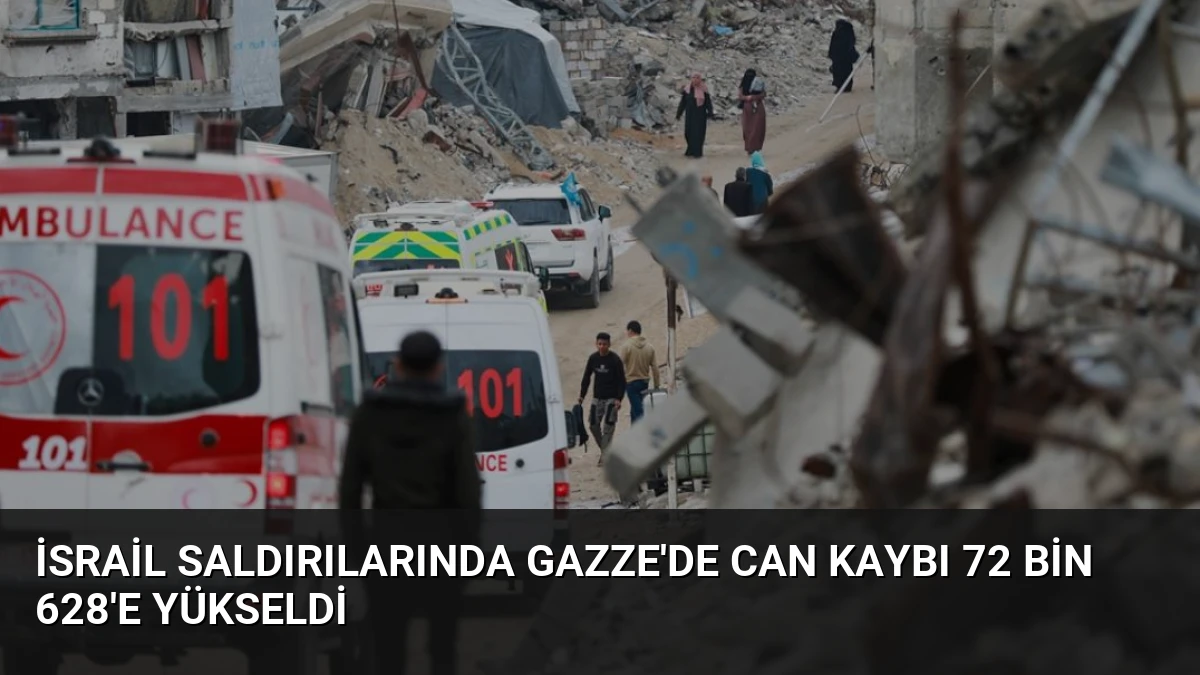 İsrail Saldırılarında Gazze’de Can Kaybı 72 Bin 628’e Yükseldi