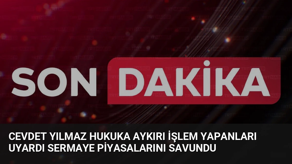 Cevdet Yılmaz Hukuka Aykırı İşlem Yapanları Uyardı Sermaye Piyasalarını Savundu